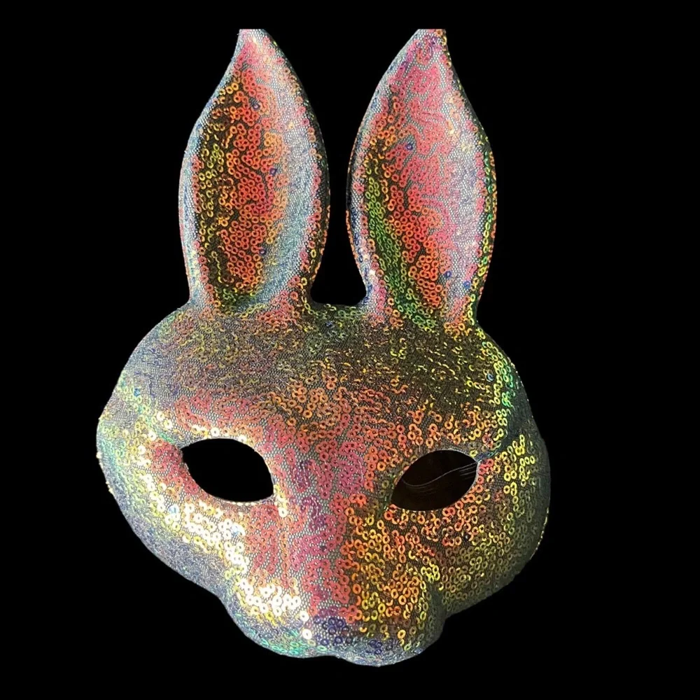 Sparkling Sequin Bunny Party Mask